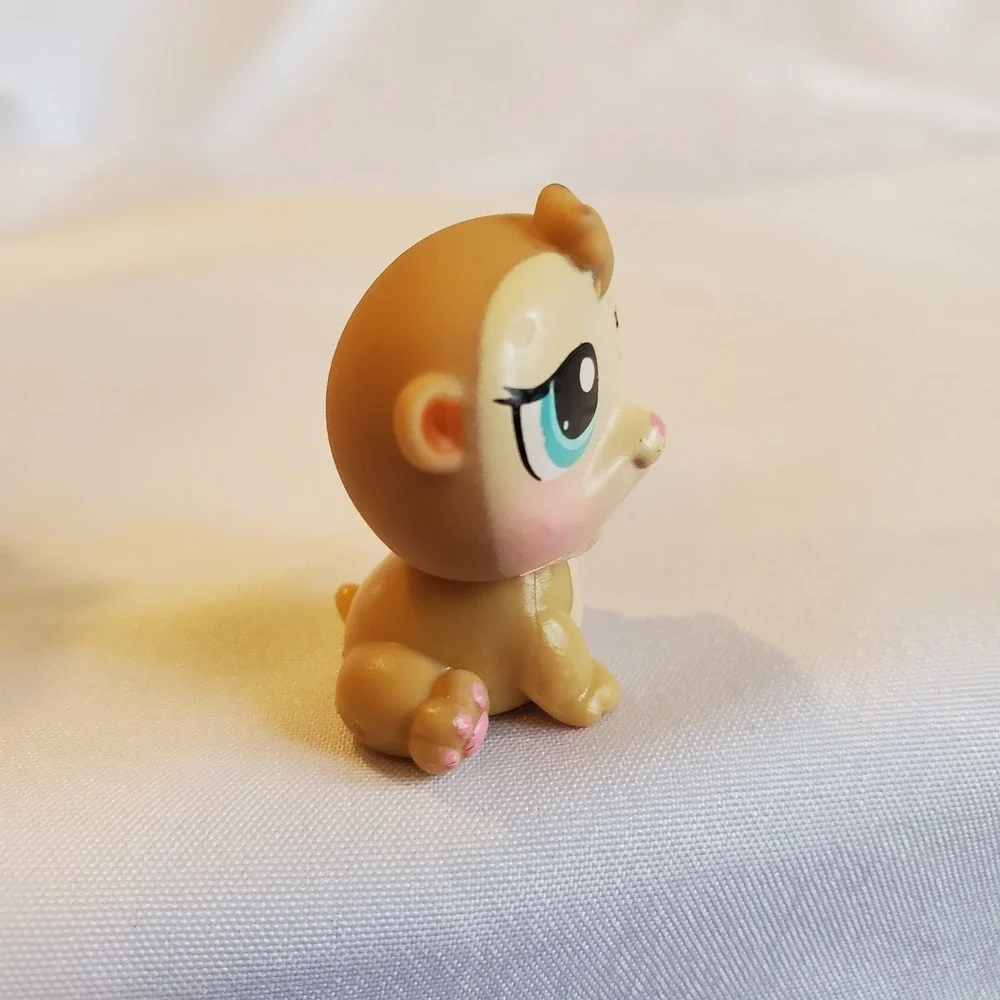 LITTLEST PETSHOP LPS #1478 / 2008 HASBRO HAMSTER BEIGE ET CARAMEL YEUX TURQUOISE